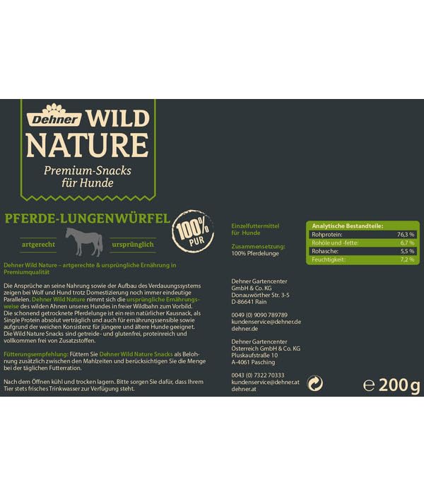 Dehner Wild Nature Hundesnack Pferde-Lunge 200g getreidefrei