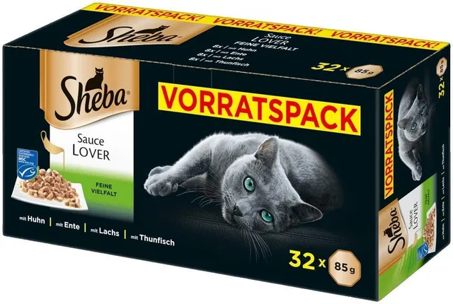 Sheba Sauce Lover Nassfutter Lachs 32x85g in Sauce
