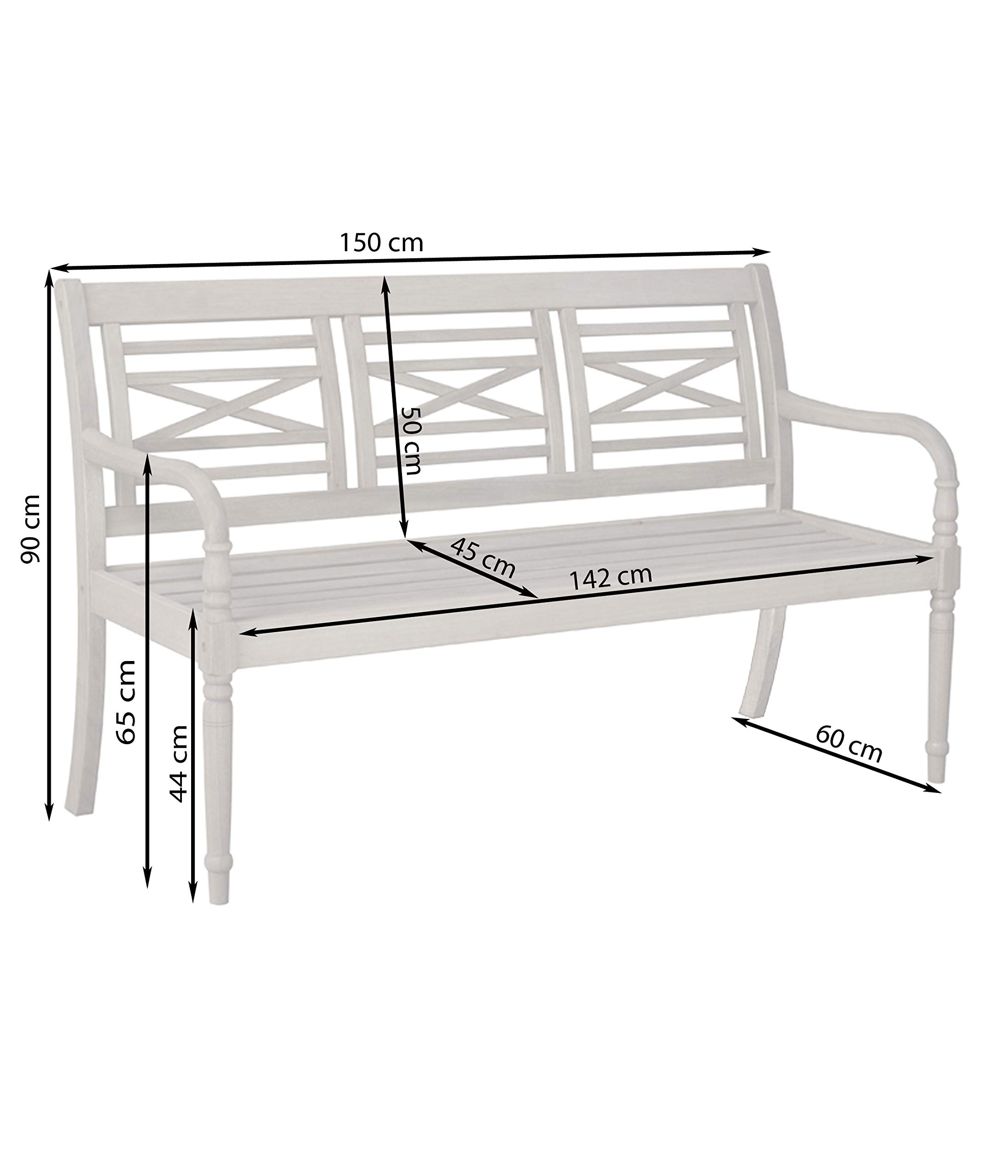 Dehner Samoa Gartenbank natur 150x60x90 cm Akazie 3-Sitzer