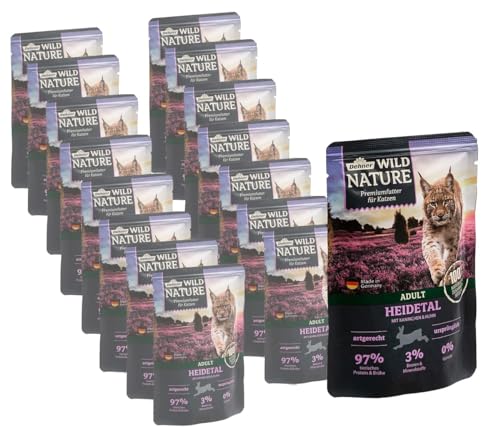 Dehner Wild Nature Heidetal Nassfutter Kaninchen Huhn 16x85g getreidefrei