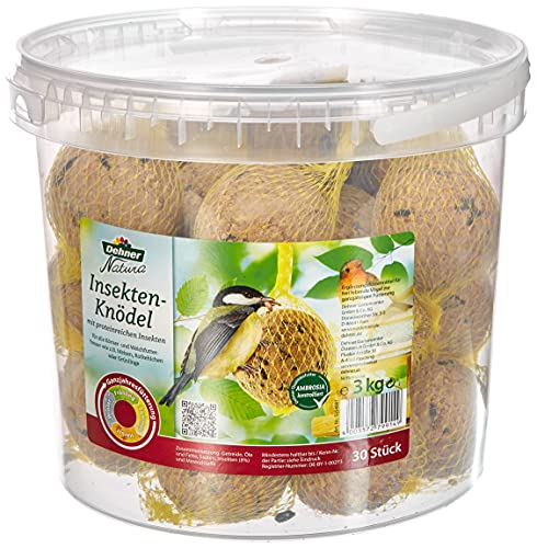 Dehner Natura Insekten-Knödel Wildvogelfutter 30x100g + Erdnüsse 5l