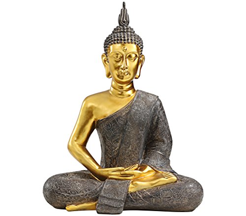 Dehner Buddha Figur gold 52,5cm Polyresin wetterfest