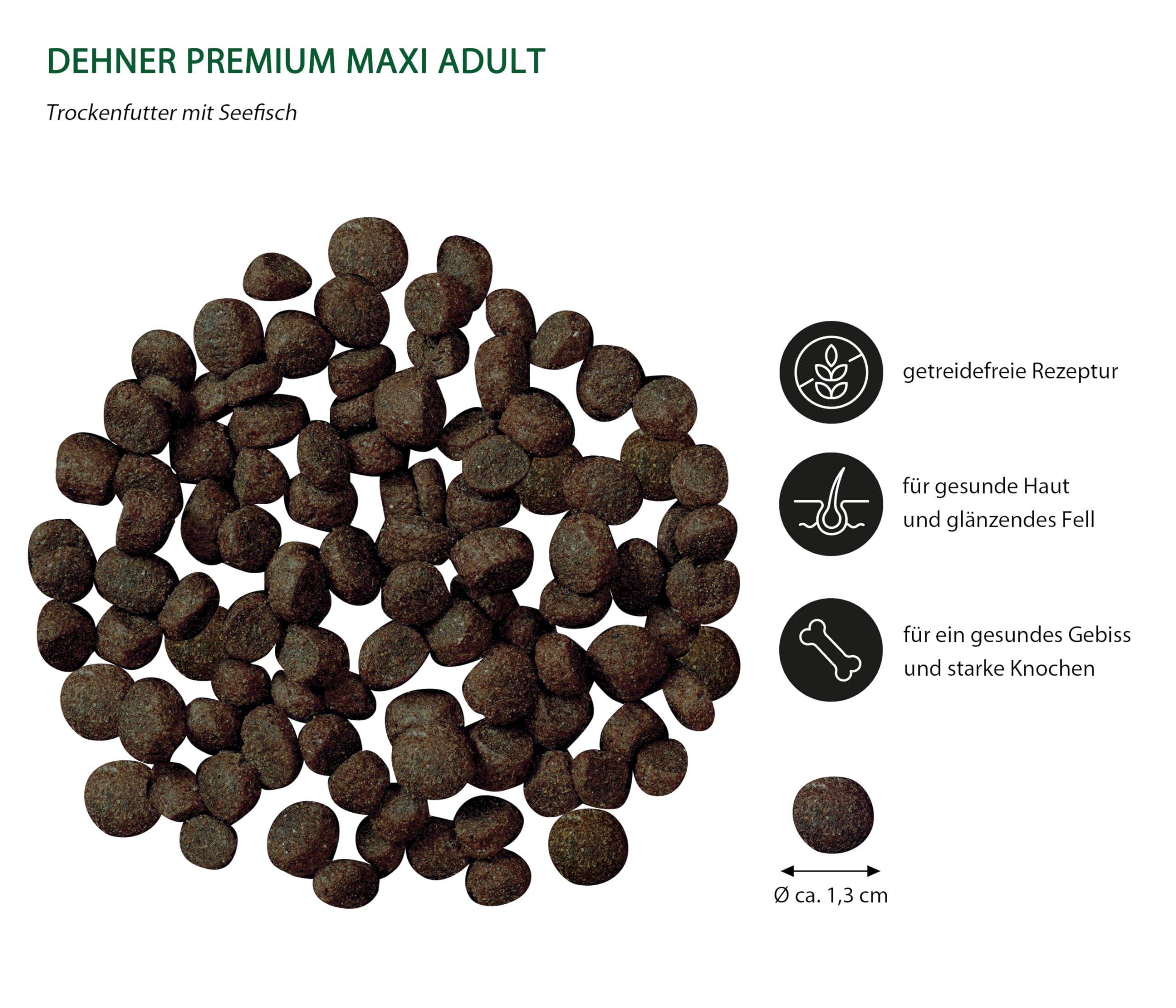 Dehner Premium Maxi Adult Trockenfutter Seefisch Lamm 12,5 kg