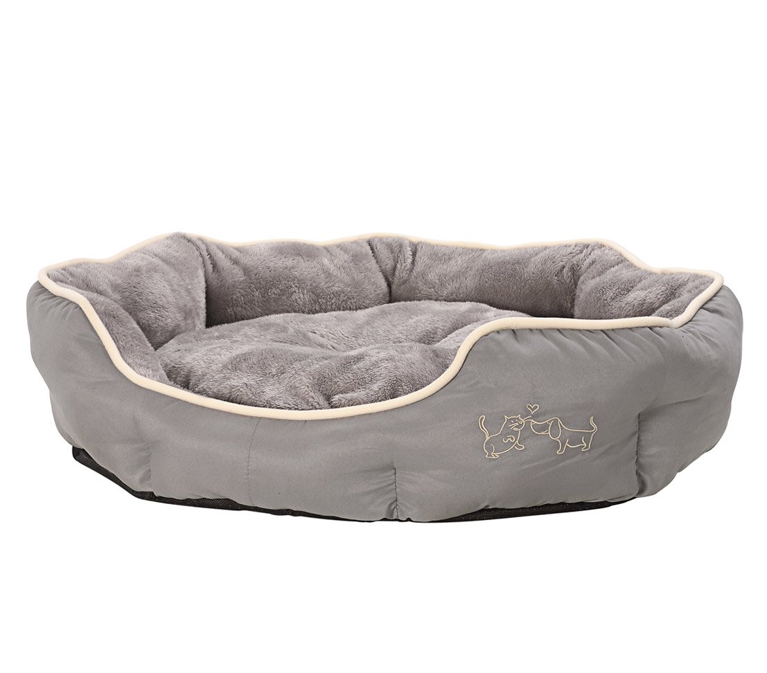 Dehner Lieblinge Sammy Hundebett oval grau 57x52 cm