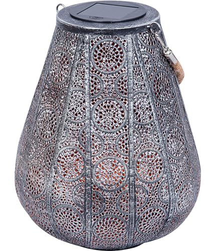 Dehner Scala Solar-Laterne grau-silber 25 cm warmweiß