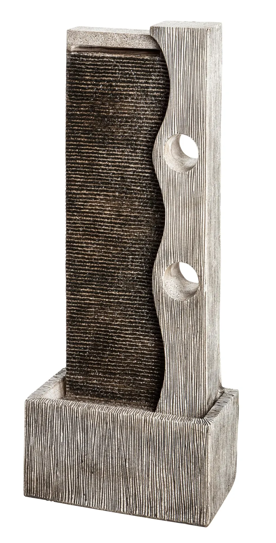 Dehner Eclipse Gartenbrunnen mit LED grau 100 cm