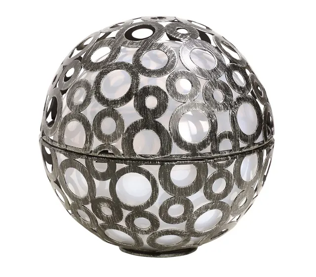 Dehner Premium Lovely Bubble Solarkugel Metall Ø 15 cm Farbwechsel