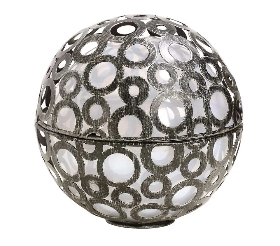 Dehner Premium Lovely Bubble Solarkugel Metall Ø 15 cm Farbwechsel