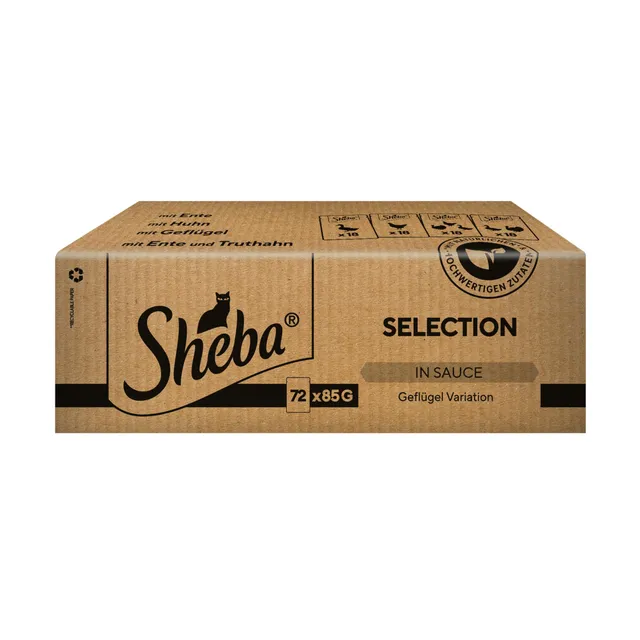 Sheba Selection Sauce Nassfutter Geflügel 72x85g cremig