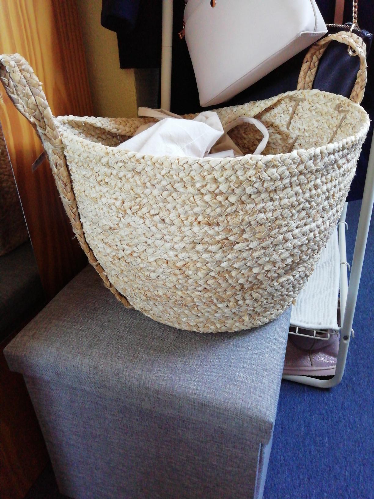 Dehner Saba Geflechtkorb Aufbewahrungskorb 45x40x30 beige Natur