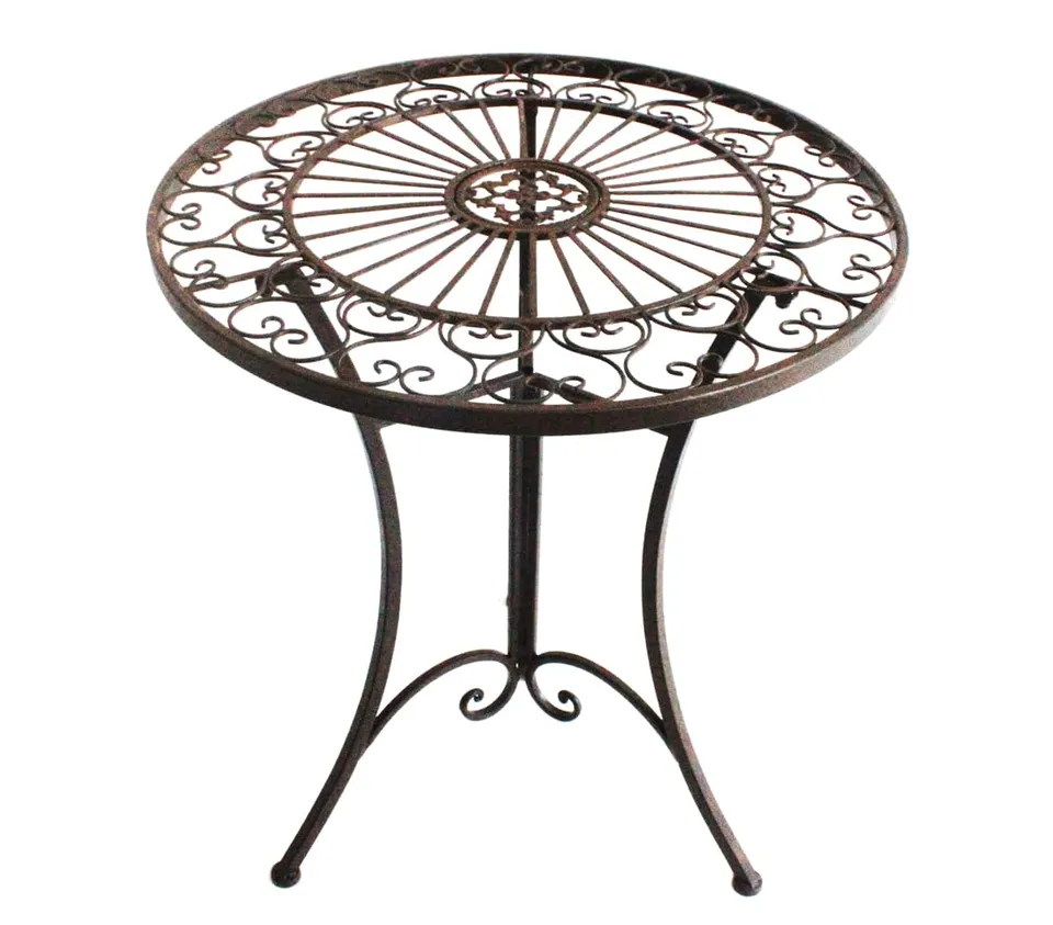 Dehner Antik Gartentisch Eisen Ø61cm dunkelbraun