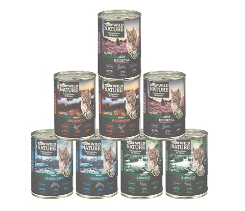 Dehner Wild Nature Probier-Set Nassfutter 8x400g getreidefrei