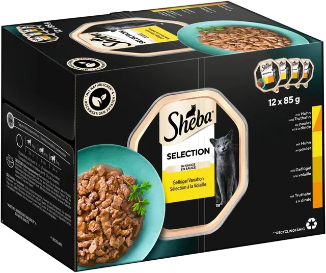 Sheba Selection in Sauce Nassfutter Geflügel 12x85g Schale