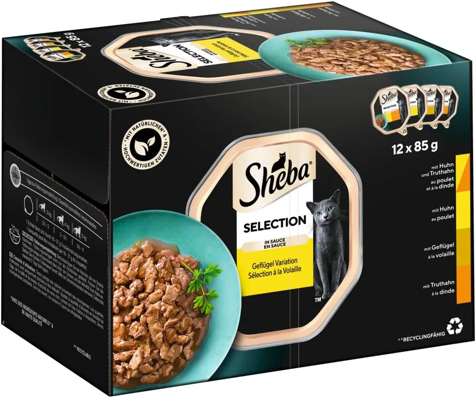 Sheba Selection in Sauce Nassfutter Geflügel 12x85g Schale