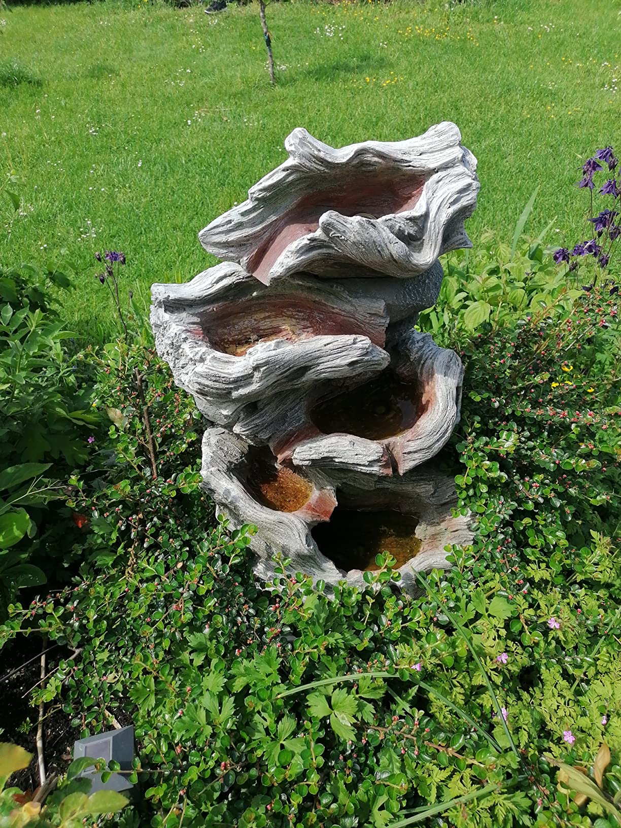 Dehner Albero Gartenbrunnen grau Polyresin 77x47x41 cm LED