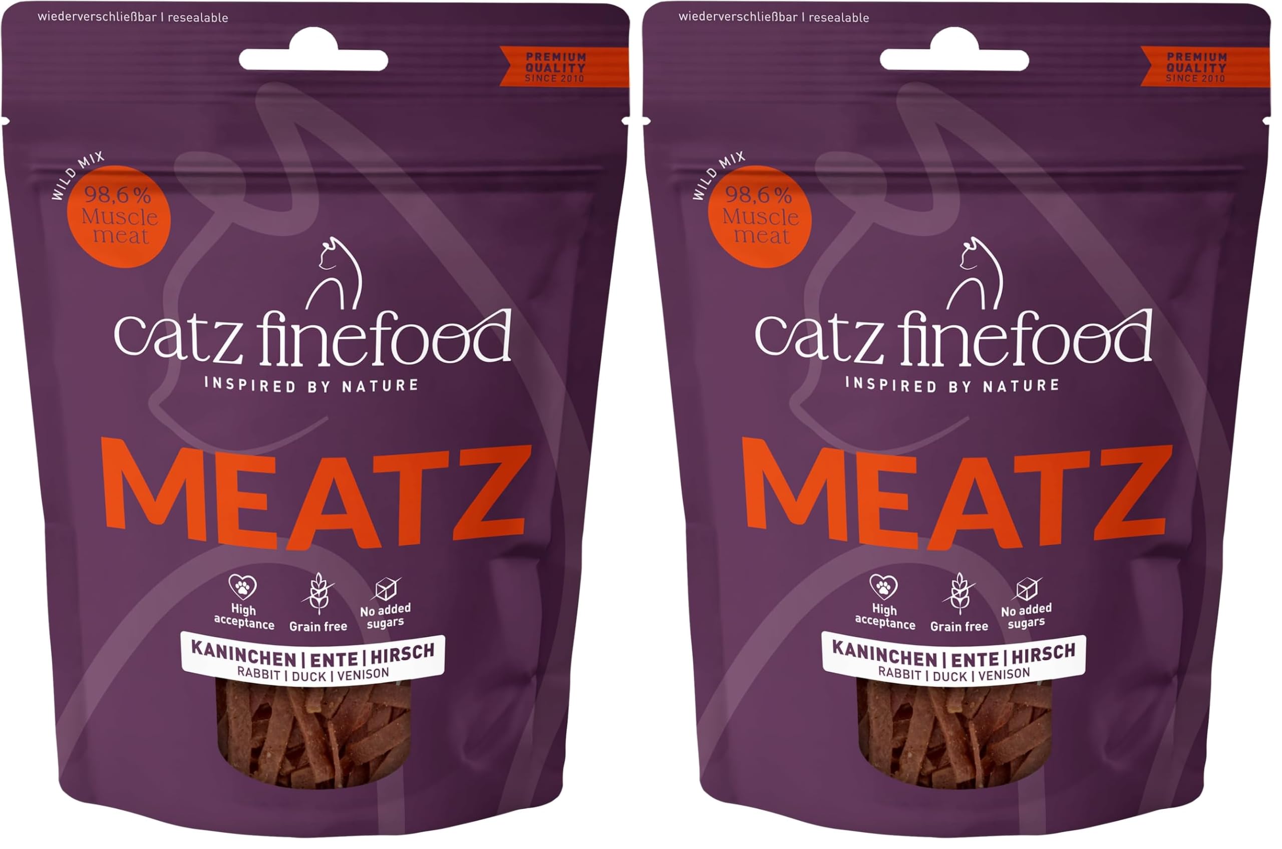 catz finefood Meatz Snack Fleischstreifen Mix-Paket 10x45g getreidefrei