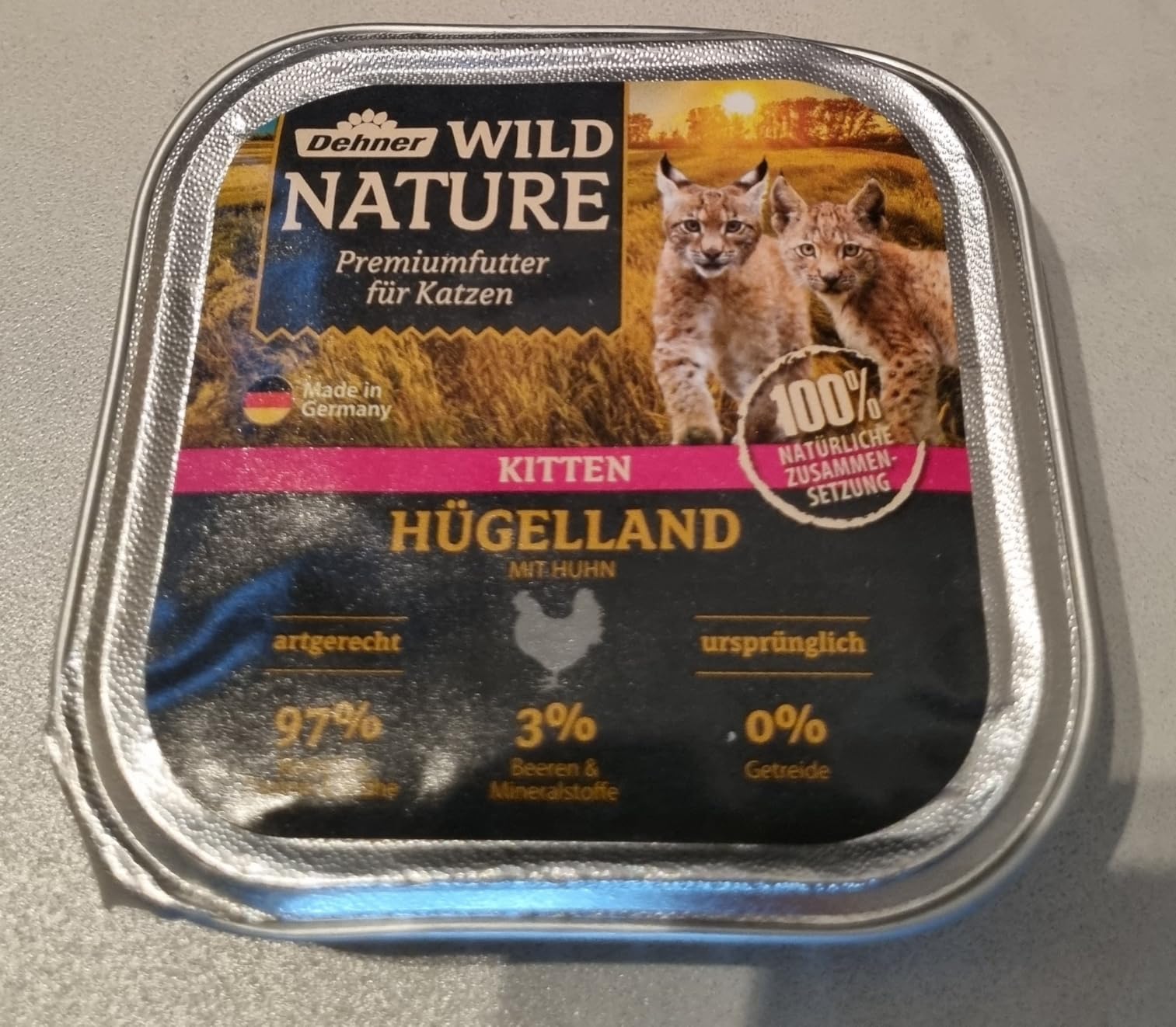 Dehner Wild Nature Hochmoor Nassfutter Ente Pute 16x100g getreidefrei