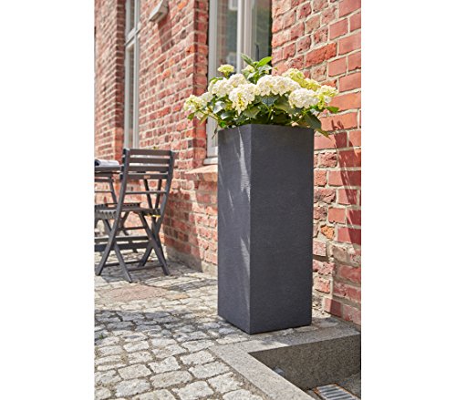 Dehner Palermo Säulentopf Kunststoff 80 cm anthrazit