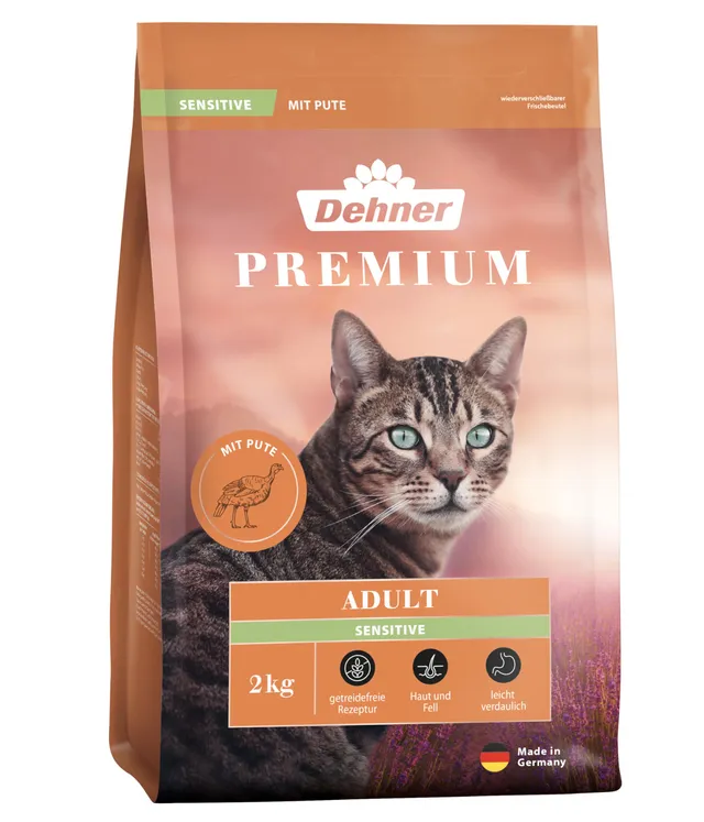 Dehner Premium Sensitive Adult Trockenfutter Pute 2 kg getreidefrei