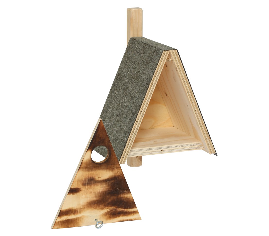 Dehner Natura Nistkasten Vogelhaus 32 mm Holz geflammt