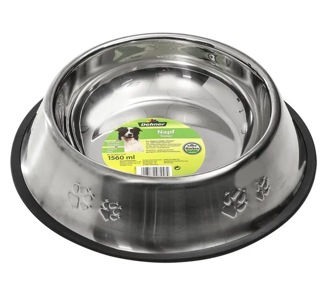 Dehner Premium Lovely Slurpy Hundenapf Edelstahl Ø29,5 cm 1560 ml