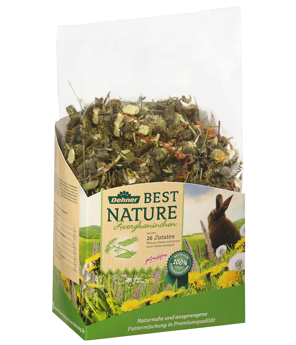 Dehner Best Nature Nagerfutter Adult Zwergkaninchen 2 kg getreidefrei