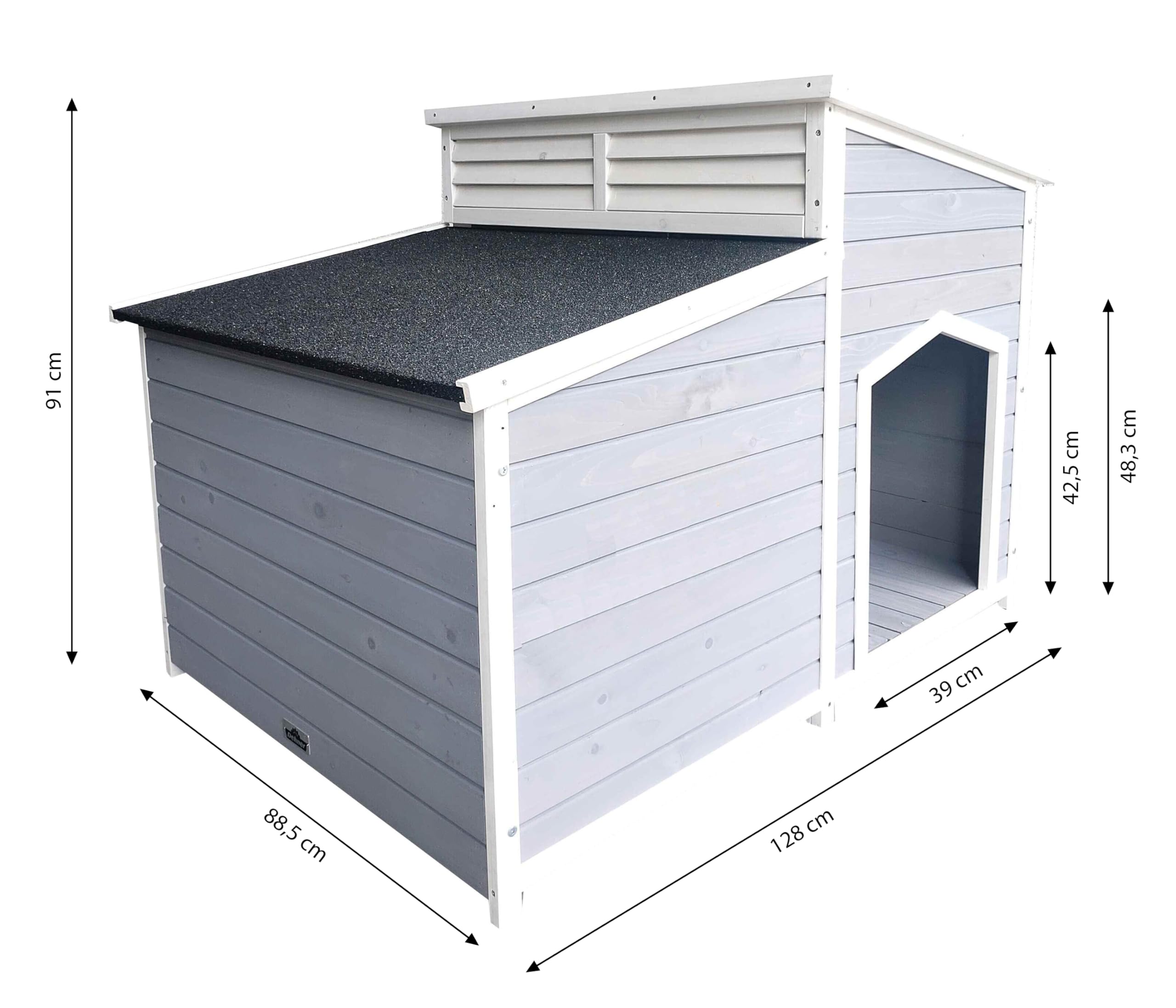 Dehner Lieblinge Balu Hundehütte Tannenholz grau 128 cm