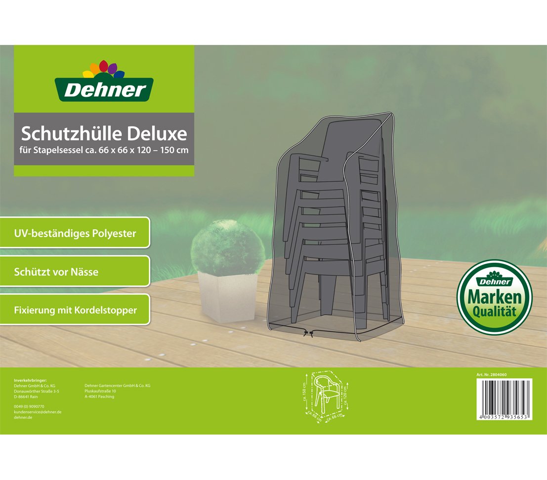 Dehner Deluxe Schutzhülle Stapelstühle 150x65x65 anthrazit wasserdicht