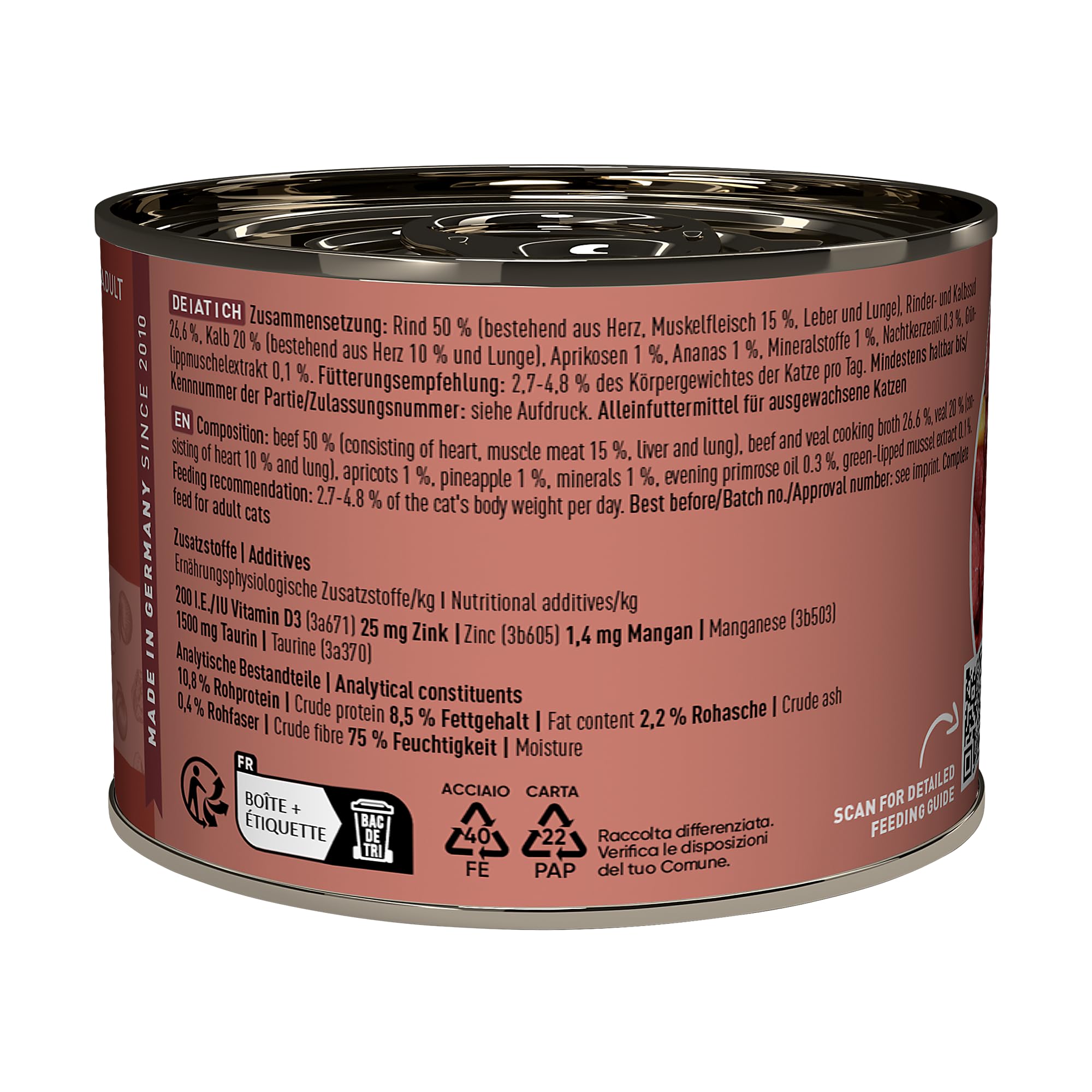 catz finefood Classic Nassfutter Rind Kalb 6x200 g
