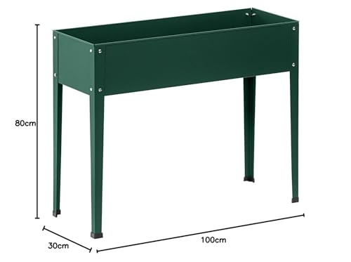 Dehner Münster 2 Hochbeet 100x30 cm 80 cm dunkelgrün Metall