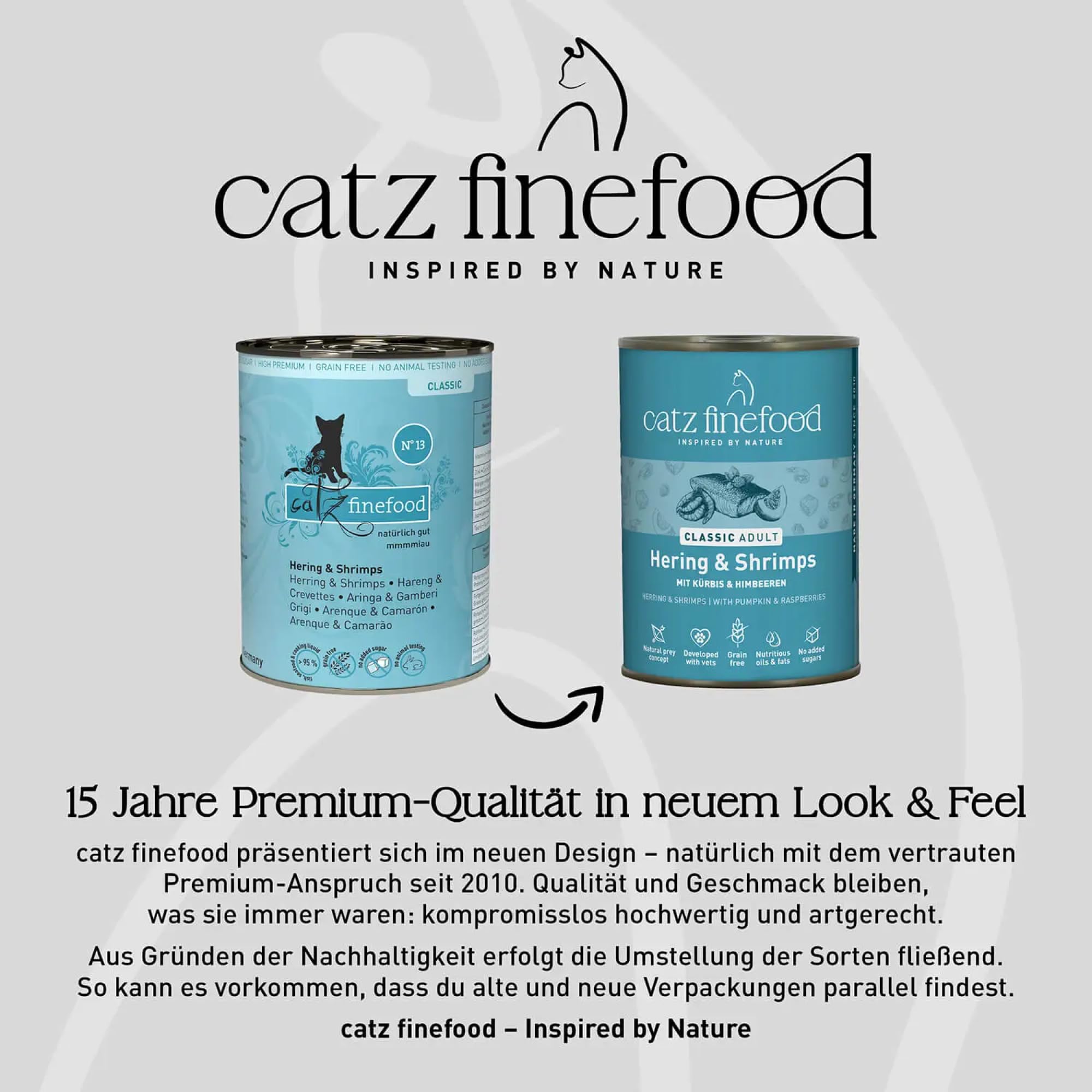 catz finefood Classic Nassfutter Hering-Shrimps 6x400g Dose