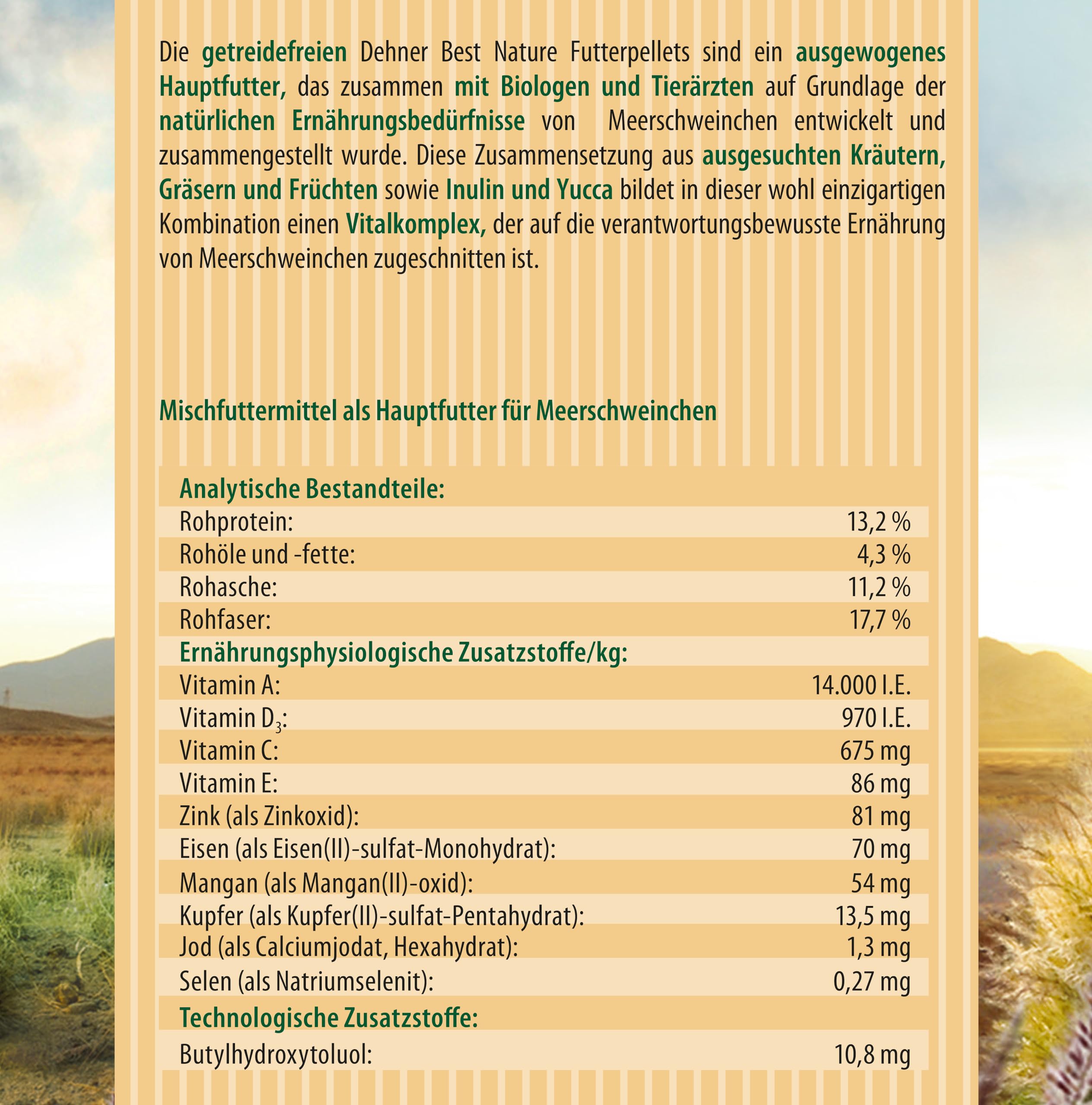 Dehner Best Nature Meerschweinchenfutter Pellets 3 kg getreidefrei