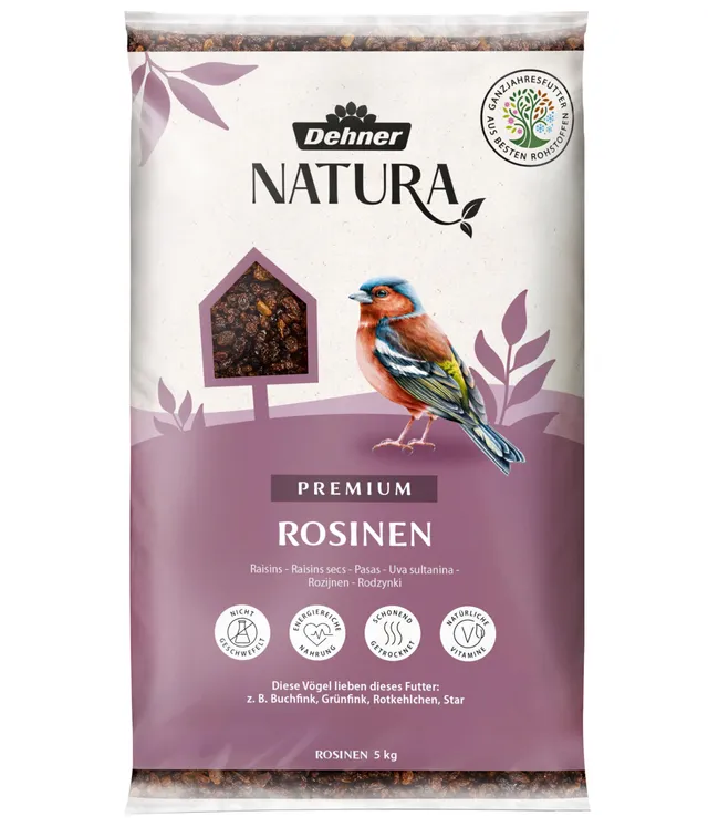 Dehner Natura Wildvogelfutter Rosinen 5 kg ungeschwefelt