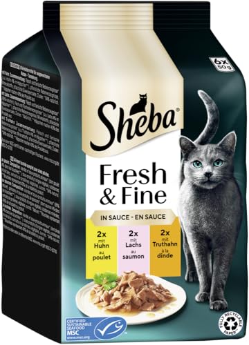 Sheba Fresh Fine Nassfutter Huhn Lachs 6x50g in Sauce