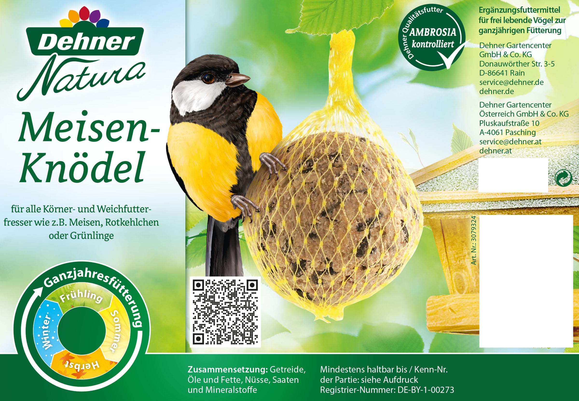 Dehner Natura Meisenknödel mit Netz 100 Stück 10 kg