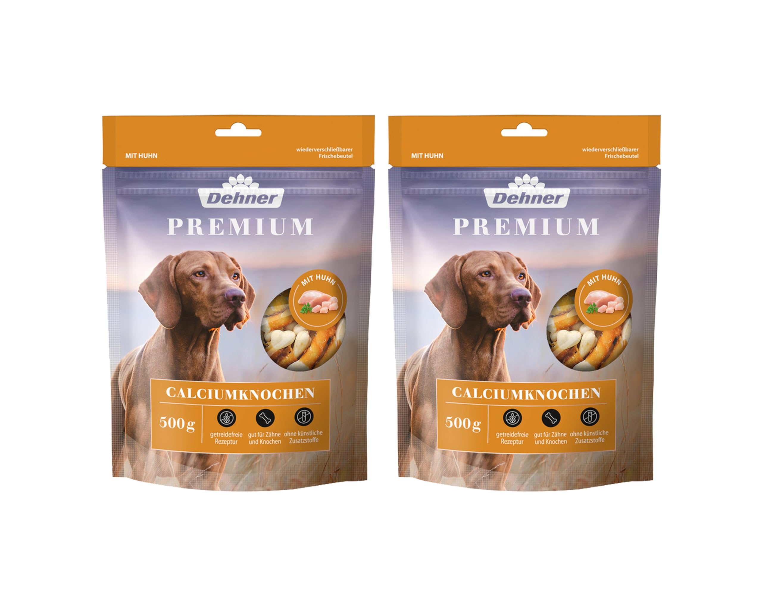 Dehner Premium Calciumknochen Hundesnack Huhn 500 g getreidefrei