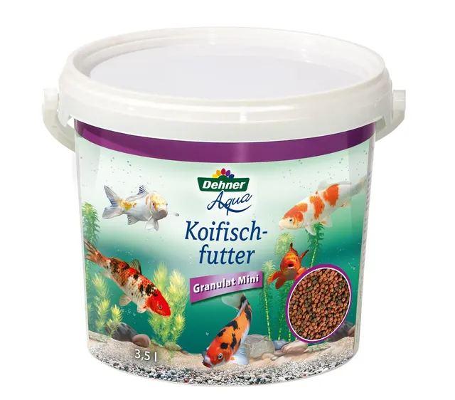 Dehner Aqua Koi Granulat Mini Fischfutter 3,5 l Spirulina