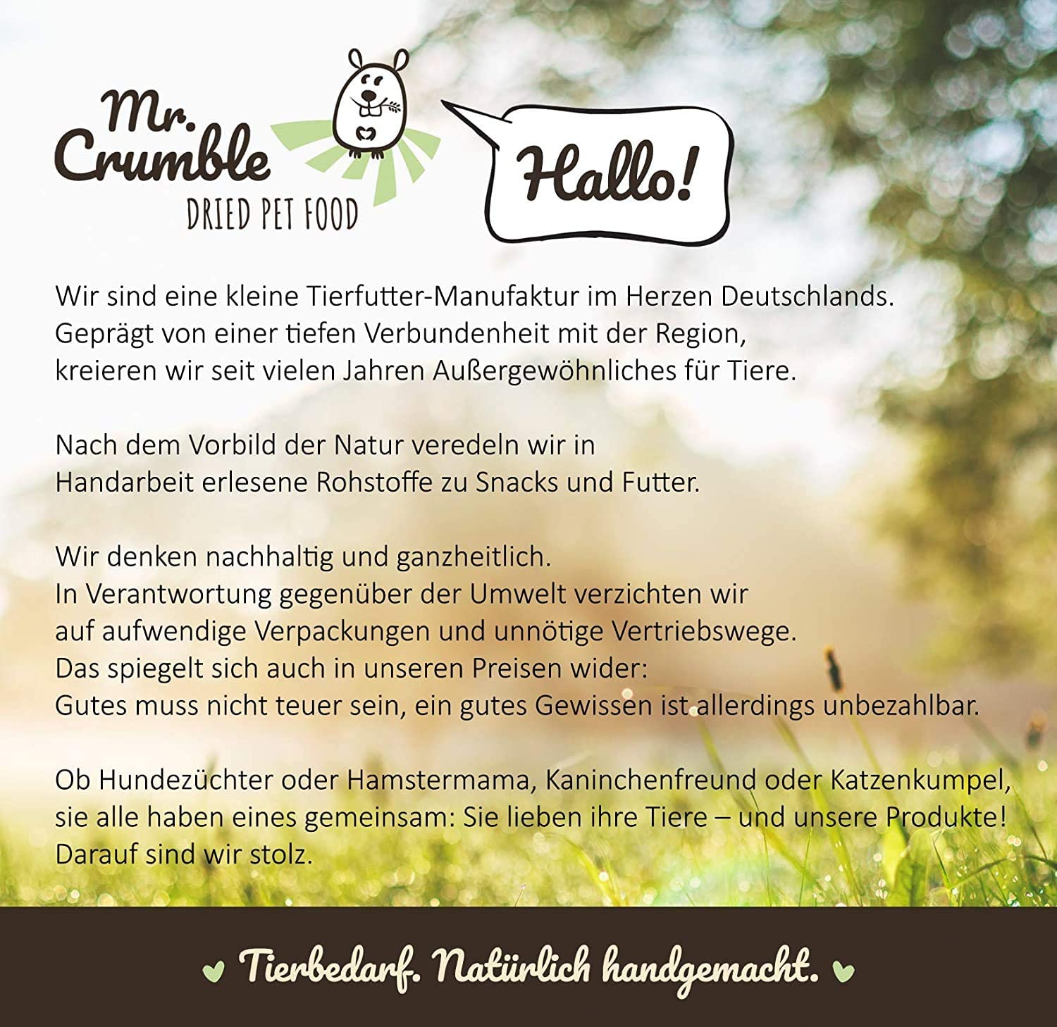 Mr. Crumble Koriandersalat Nagerfutter Koriander 1kg Faser