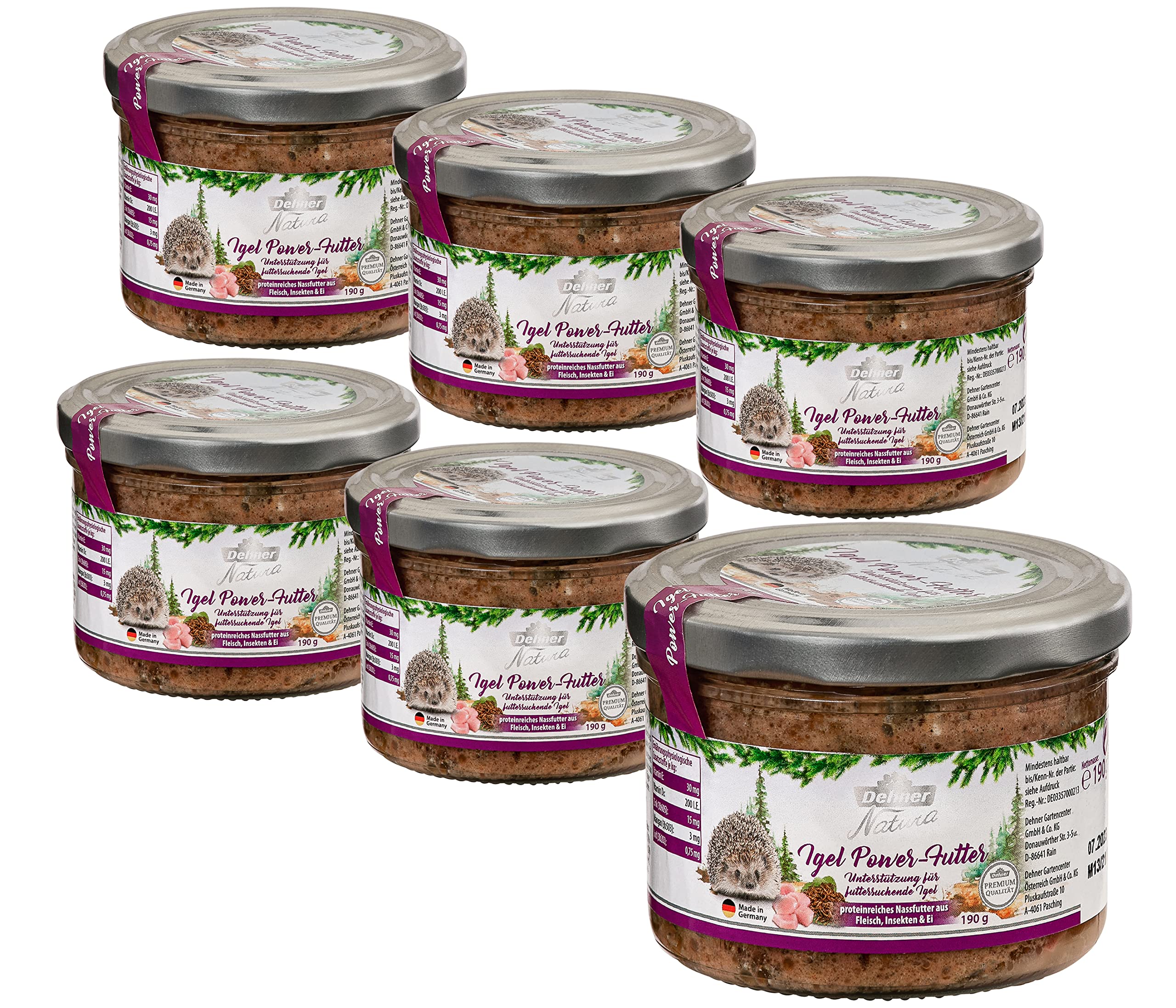 Dehner Natura Premium Igelfutter Nassfutter 6x190 g proteinreich