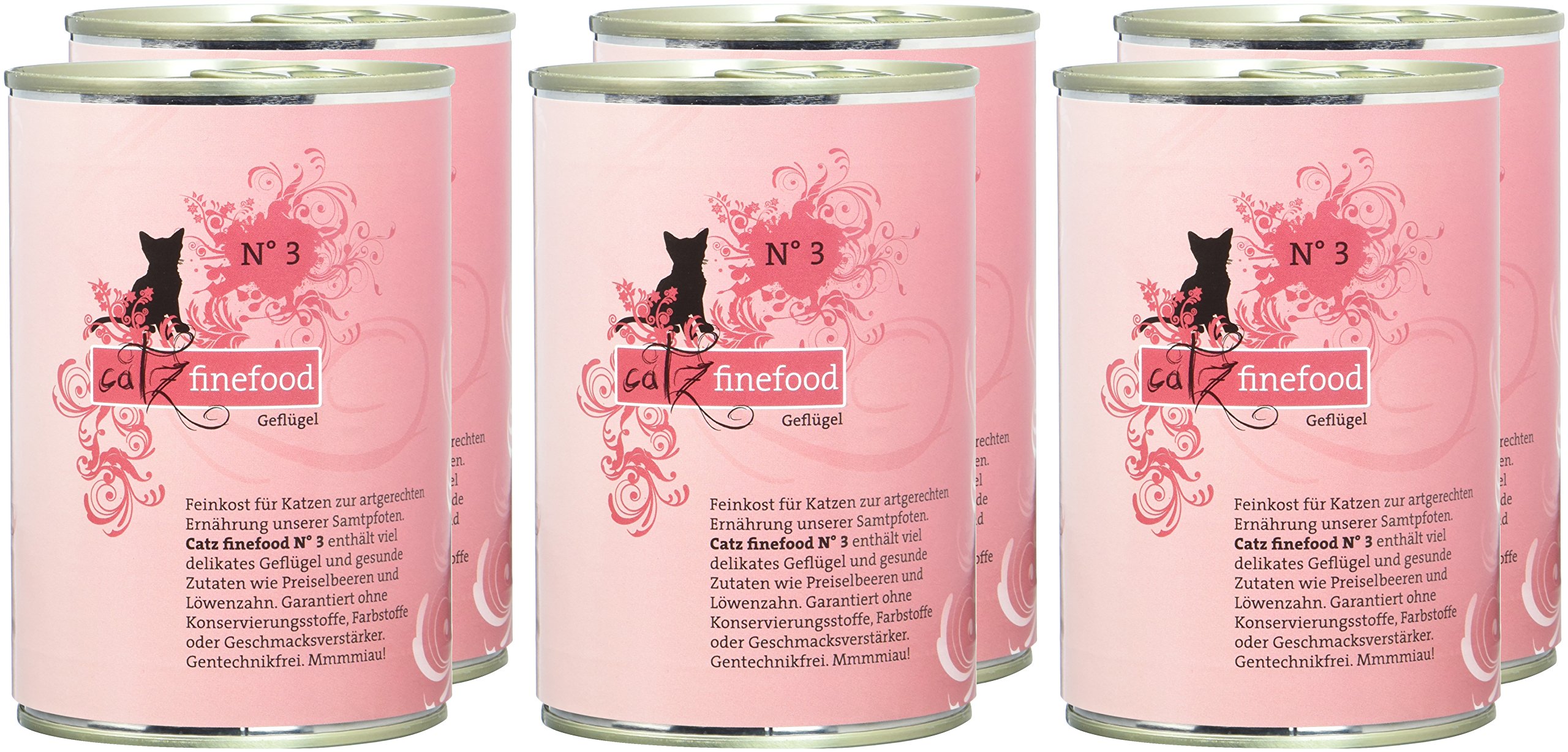 catz finefood N°3 Geflügel Katzenfutter nass 6x400g Preiselbeere