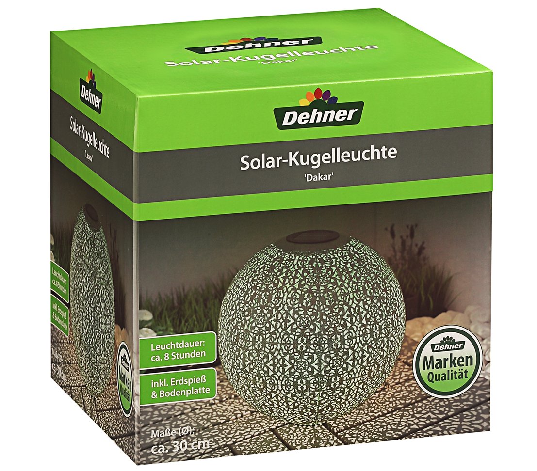Dehner Premium Lovely Dakar Solarkugel türkis Ø 30 cm Metall Solar