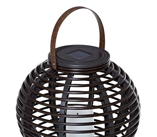 Dehner Living Rattan Solarleuchte 30x20 cm Flackerlicht