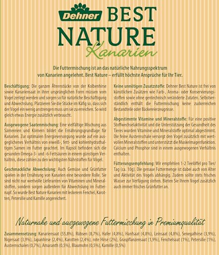Dehner Best Nature Vogelfutter Kanarienfutter 2,5 kg Saaten