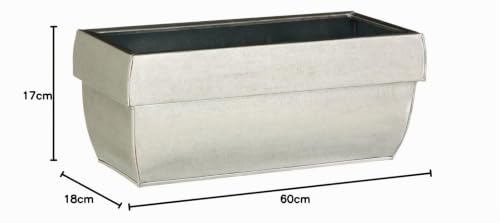 Dehner Zink-Blumenkasten Pflanzgefäß 60cm weiß