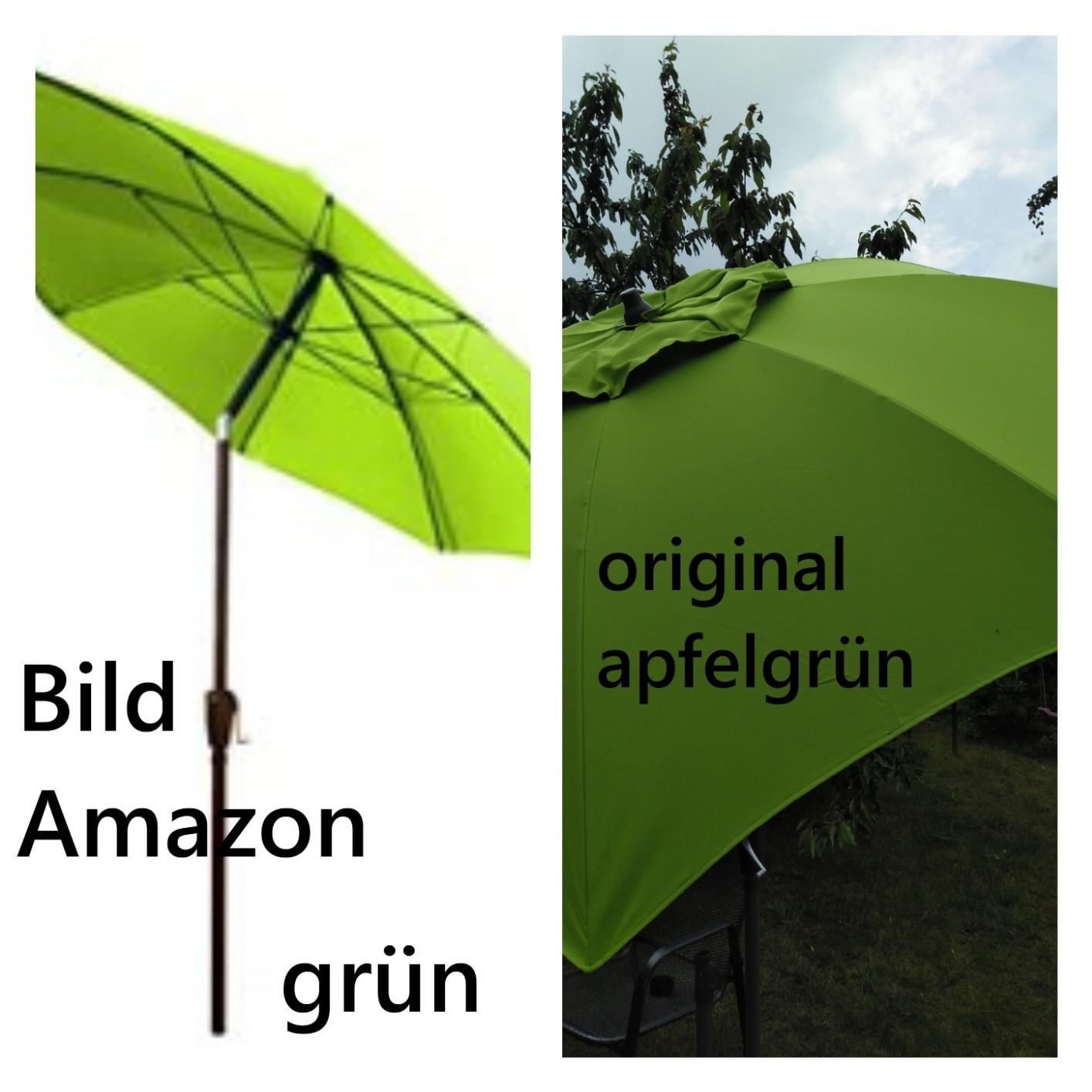 Dehner Kos Sonnenschirm Ø 220cm grün mit Kurbel