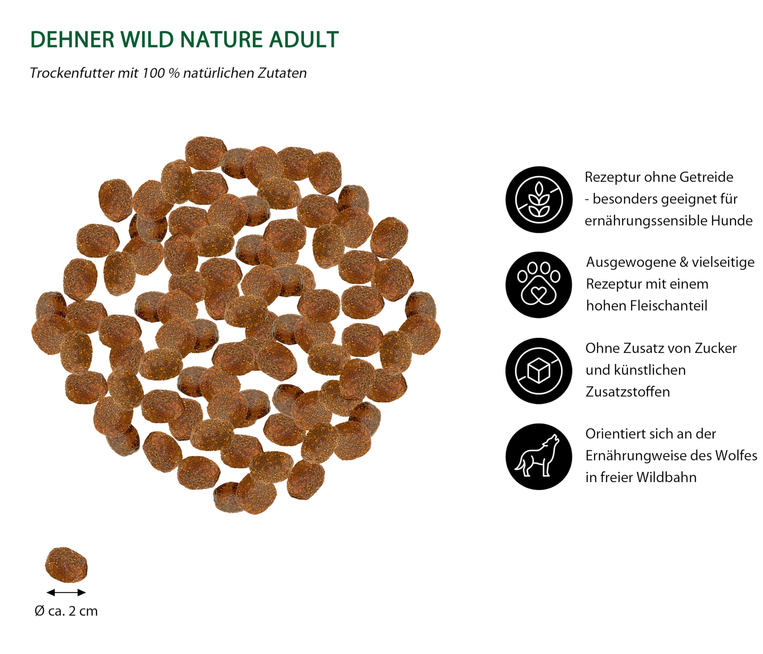 Dehner Wild Nature Bergweide Hundefutter Pferd Rind 12 kg