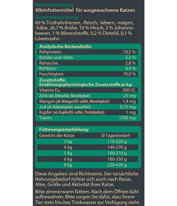 Dehner Wild Nature Auwald Nassfutter Hirsch 16x85 g