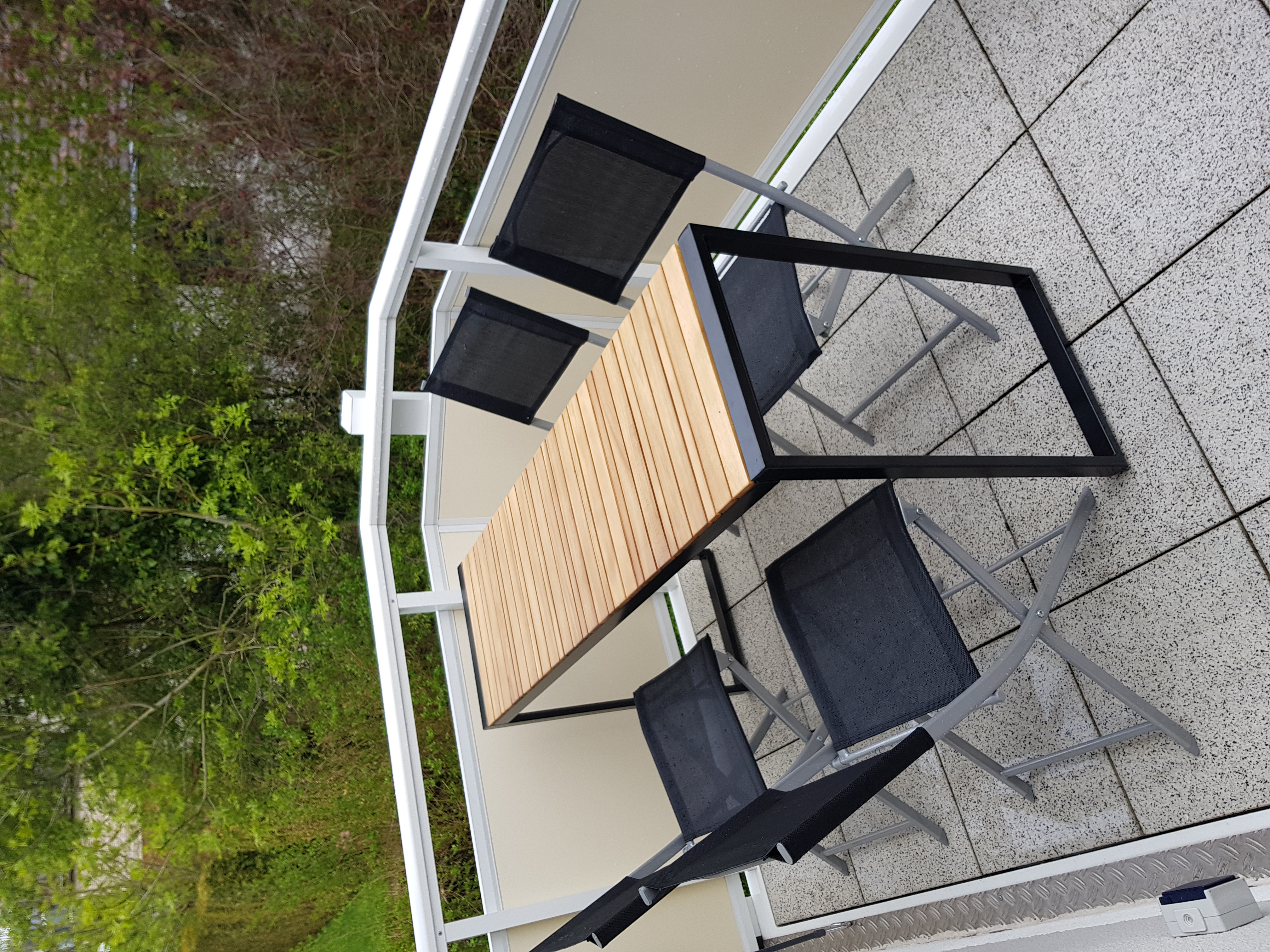 Dehner Balkontisch Chicago Wood 133cm Akazie braun schwarz