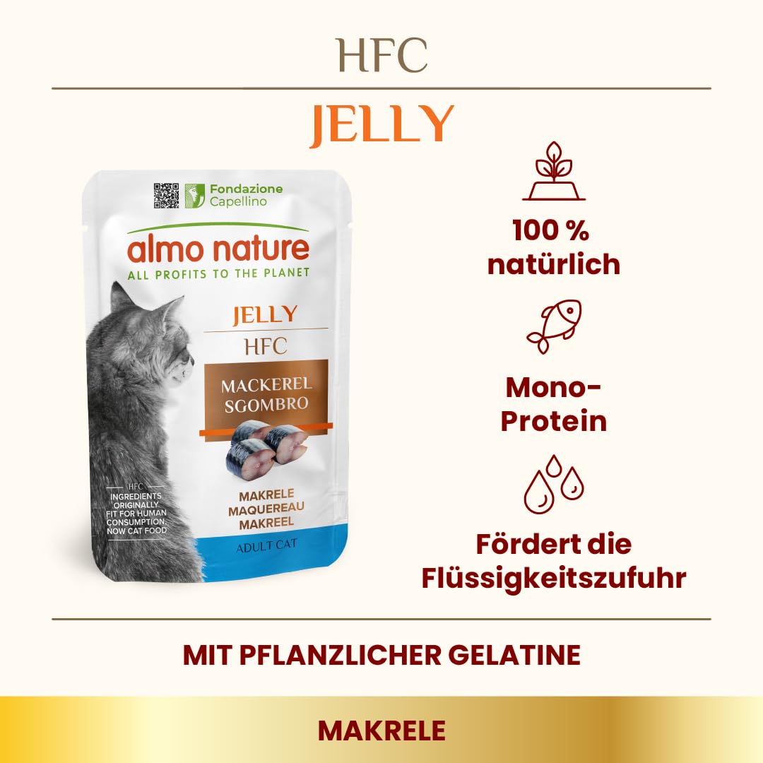 Almo Nature HFC Jelly Makrele Nassfutter 24x55g Glutenfrei