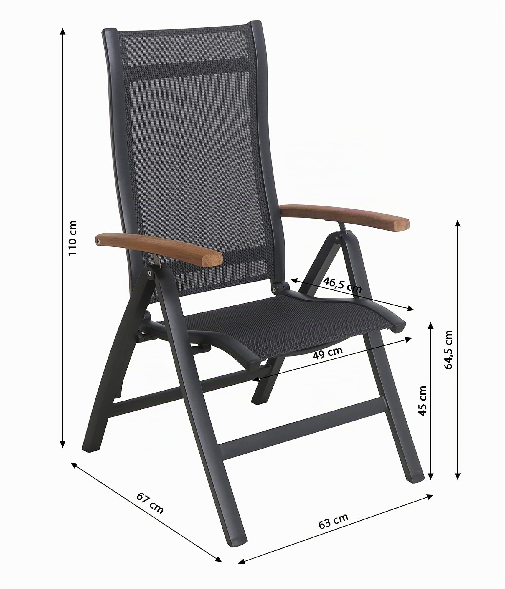 Dehner Premium Lovely Chicago Gartenstuhl klappbar